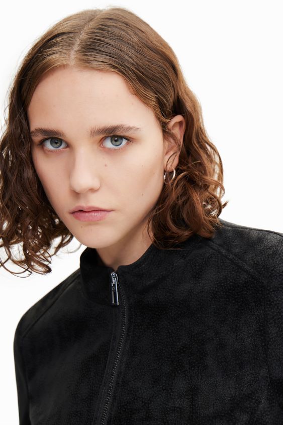 Desigual mujer chaqueta motera con efecto de gamuza VZ26R0715 ropa
