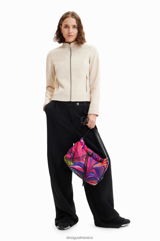Desigual mujer chaqueta motera con efecto de gamuza VZ26R0793 ropa