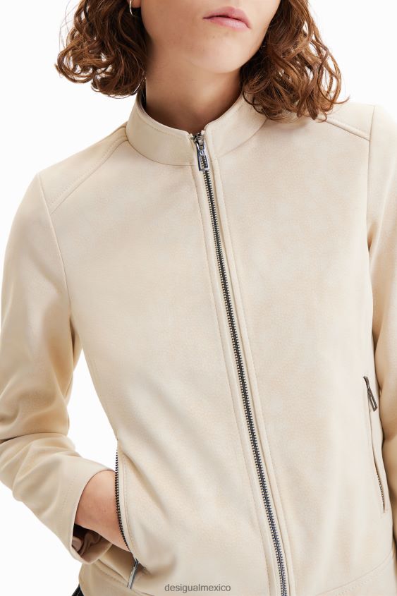 Desigual mujer chaqueta motera con efecto de gamuza VZ26R0793 ropa