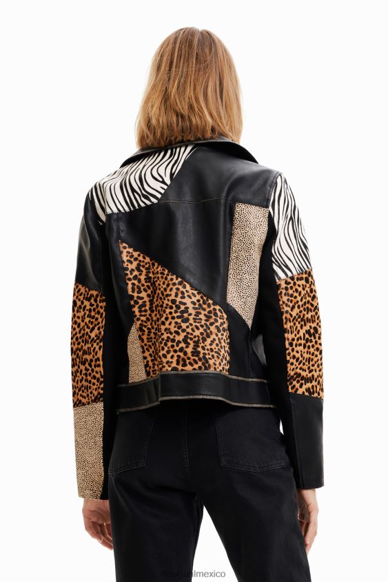 Desigual mujer chaqueta motera con estampado animal VZ26R0246 ropa
