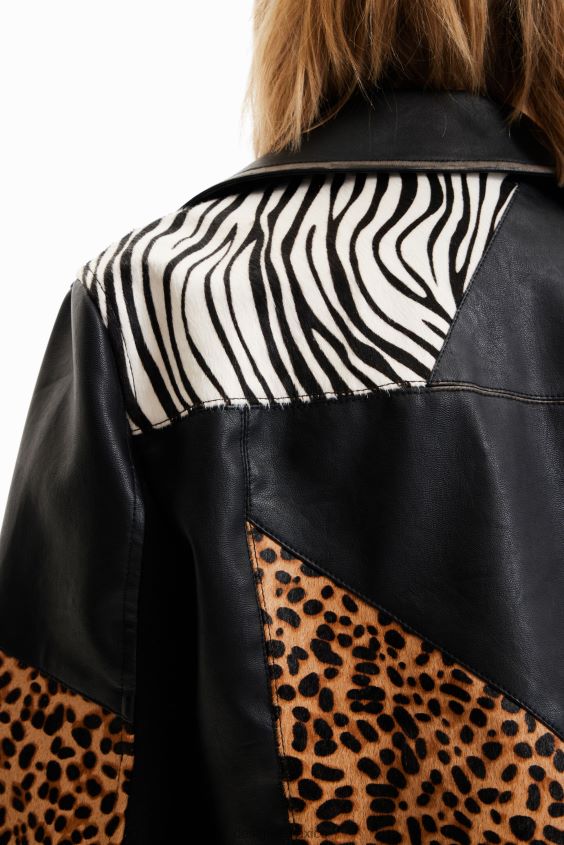 Desigual mujer chaqueta motera con estampado animal VZ26R0246 ropa