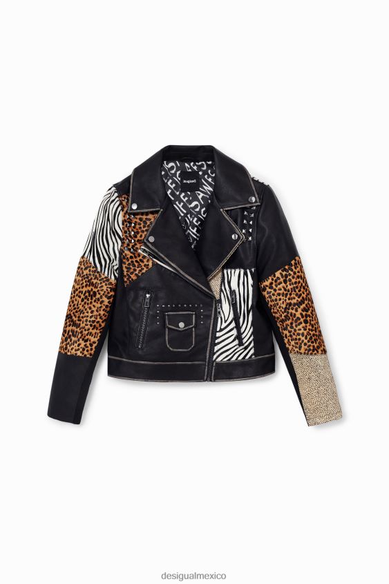 Desigual mujer chaqueta motera con estampado animal VZ26R0246 ropa