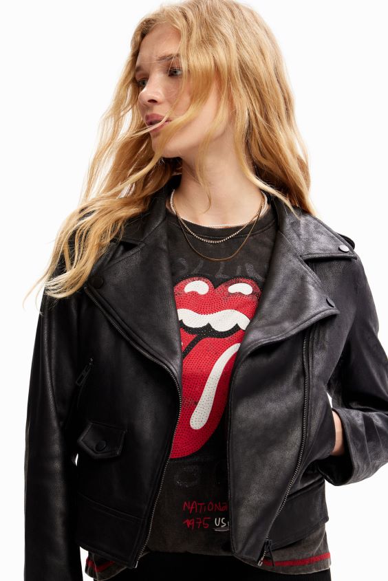 Desigual mujer chaqueta motera delgada VZ26R0215 ropa