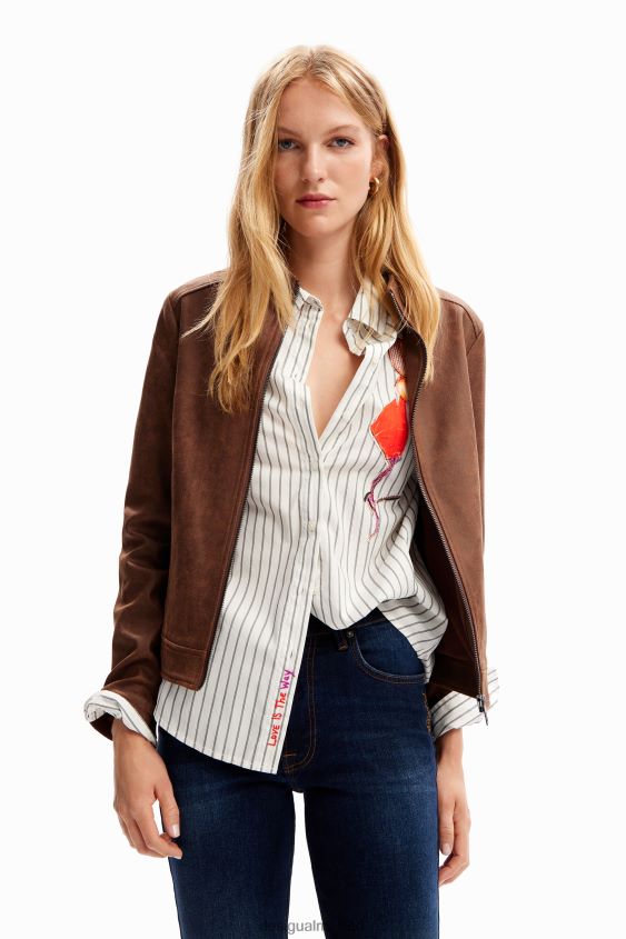 Desigual mujer chaqueta motera delgada VZ26R076 ropa