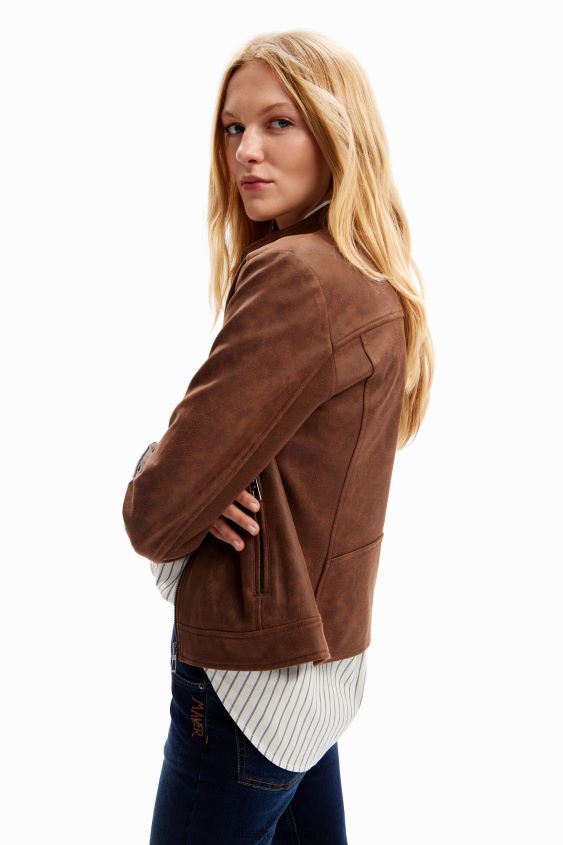 Desigual mujer chaqueta motera delgada VZ26R076 ropa