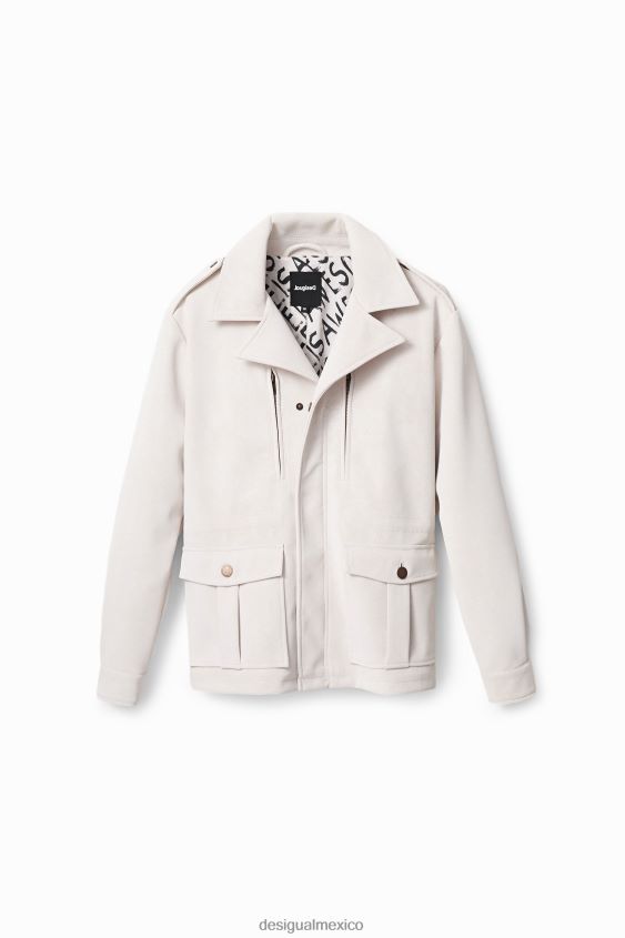 Desigual mujer chaqueta recta con bolsillos VZ26R01046 ropa