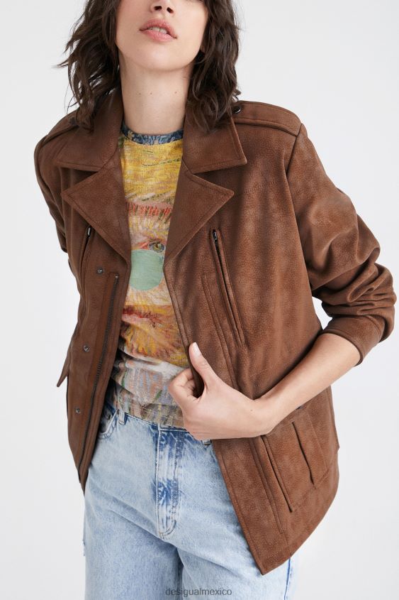 Desigual mujer chaqueta recta con múltiples bolsillos VZ26R01049 ropa