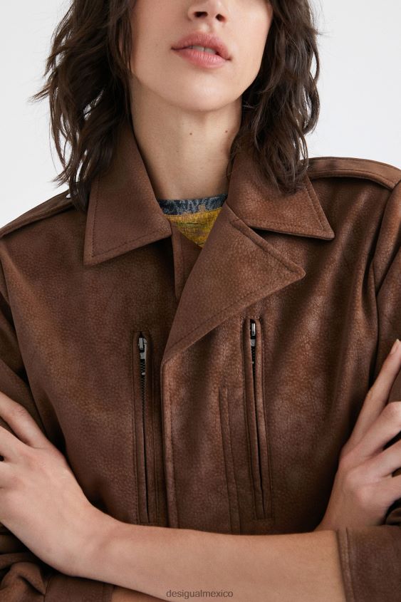 Desigual mujer chaqueta recta con múltiples bolsillos VZ26R01049 ropa