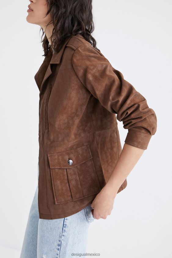 Desigual mujer chaqueta recta con múltiples bolsillos VZ26R01049 ropa