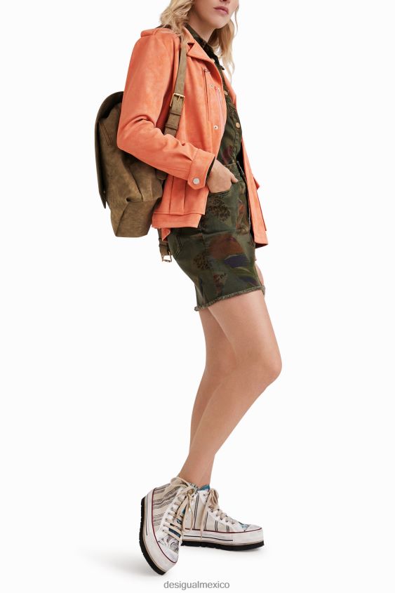 Desigual mujer chaqueta recta con múltiples bolsillos VZ26R01062 ropa