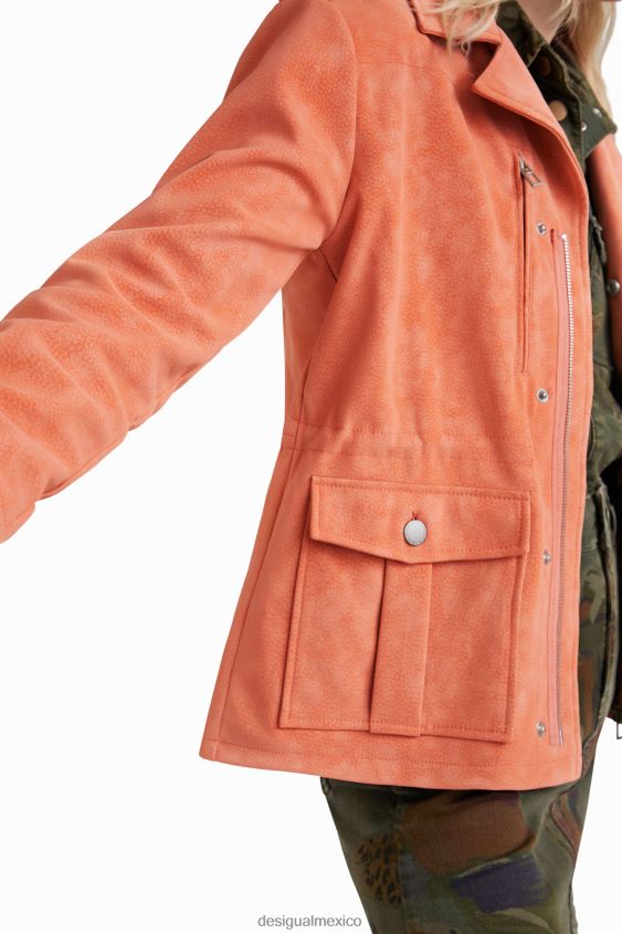 Desigual mujer chaqueta recta con múltiples bolsillos VZ26R01062 ropa
