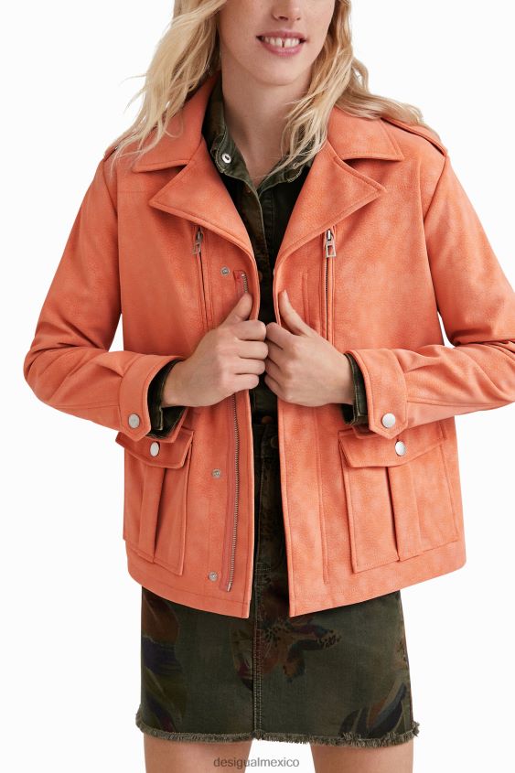 Desigual mujer chaqueta recta con múltiples bolsillos VZ26R01062 ropa