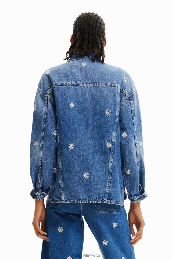 Desigual mujer chaqueta vaquera con margaritas VZ26R0742 ropa