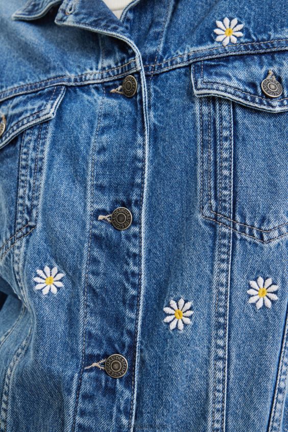 Desigual mujer chaqueta vaquera con margaritas VZ26R0742 ropa