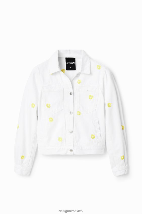 Desigual mujer chaqueta vaquera con margaritas VZ26R0817 ropa