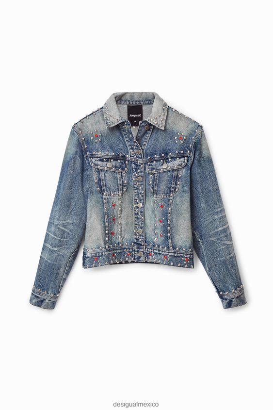 Desigual mujer chaqueta vaquera con tachuelas de johnson hartig VZ26R01065 ropa