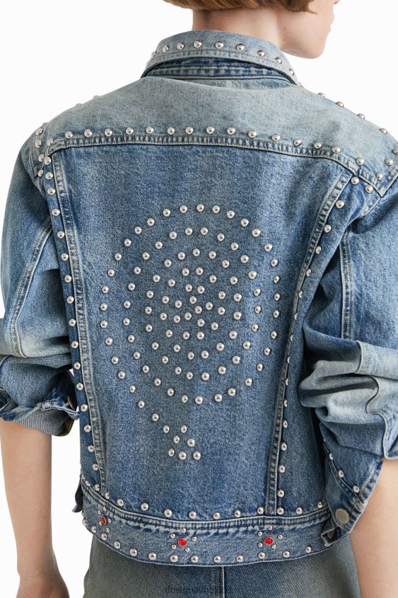 Desigual mujer chaqueta vaquera con tachuelas de johnson hartig VZ26R01065 ropa