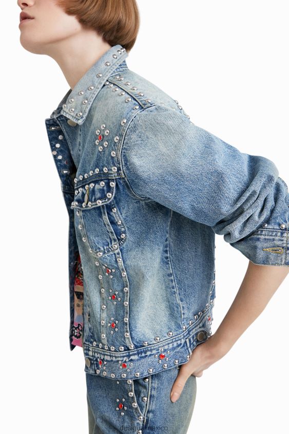 Desigual mujer chaqueta vaquera con tachuelas de johnson hartig VZ26R01065 ropa