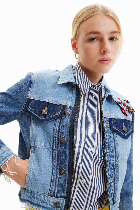 Desigual mujer chaqueta vaquera corta tipo camionero VZ26R01016 ropa