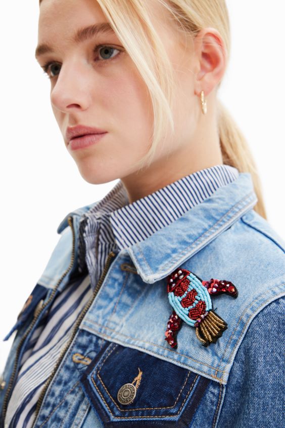 Desigual mujer chaqueta vaquera corta tipo camionero VZ26R01016 ropa