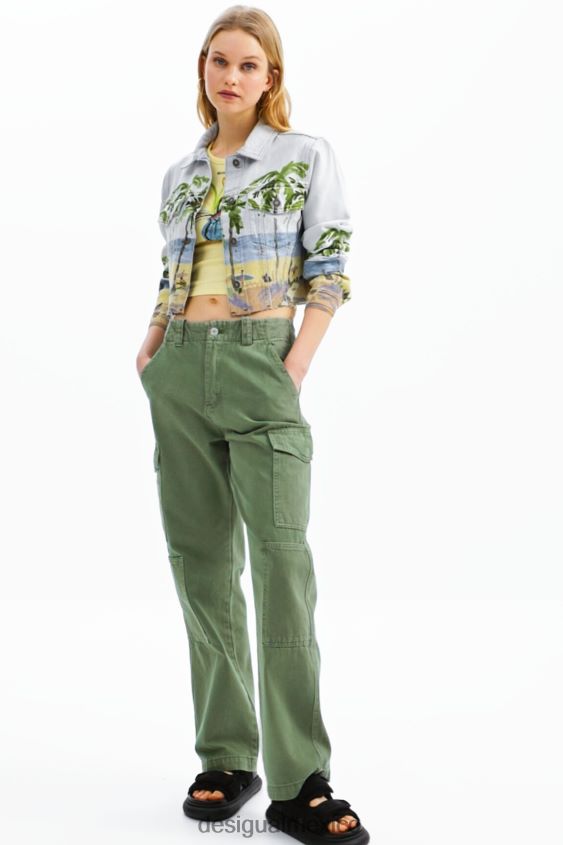 Desigual mujer chaqueta vaquera corta tropical VZ26R0630 ropa