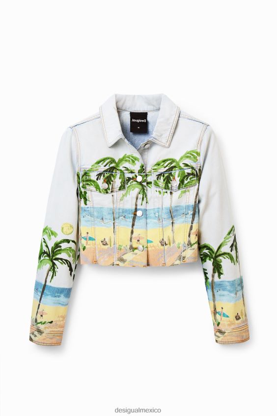 Desigual mujer chaqueta vaquera corta tropical VZ26R0630 ropa