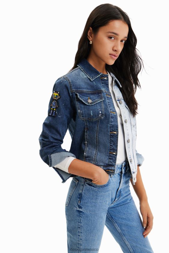 Desigual mujer chaqueta vaquera de dos tonos VZ26R0971 ropa