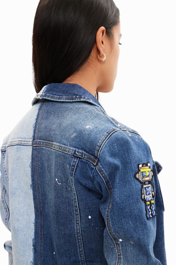 Desigual mujer chaqueta vaquera de dos tonos VZ26R0971 ropa