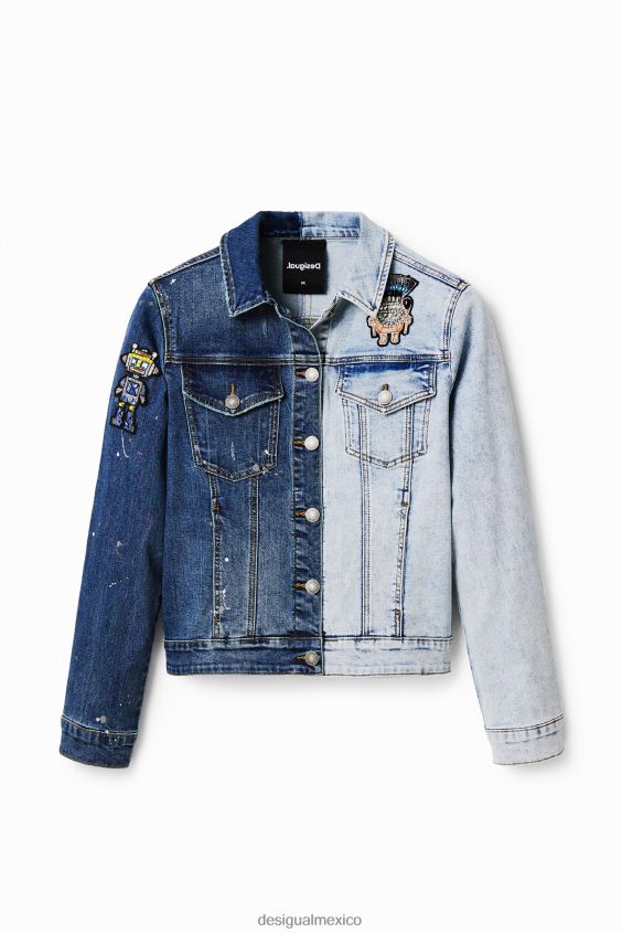 Desigual mujer chaqueta vaquera de dos tonos VZ26R0971 ropa