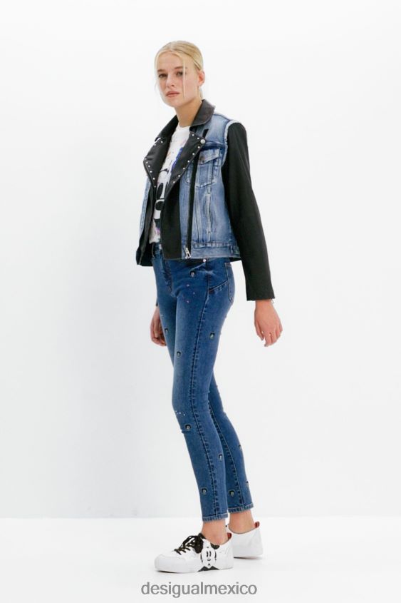 Desigual mujer chaqueta vaquera híbrida de mickey mouse VZ26R0371 ropa
