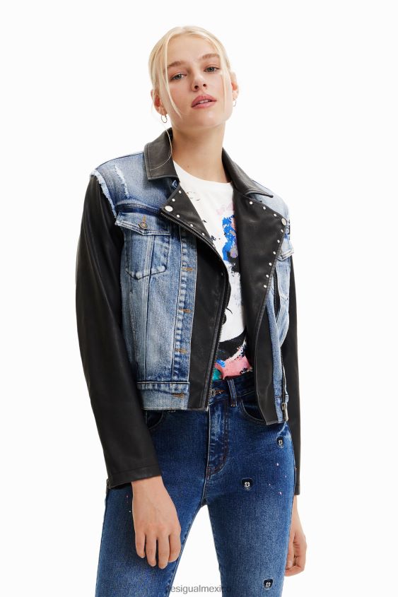 Desigual mujer chaqueta vaquera híbrida de mickey mouse VZ26R0371 ropa