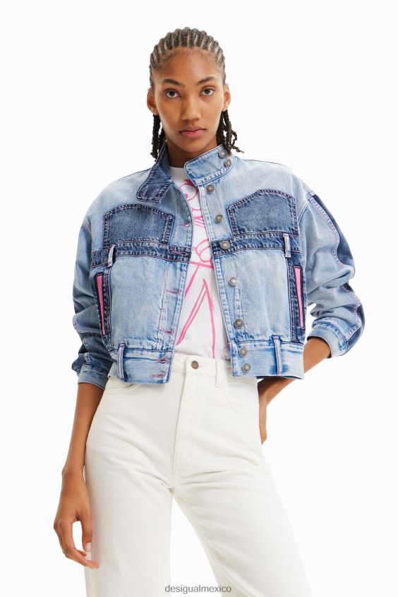 Desigual mujer chaqueta vaquera oversize de pantera rosa VZ26R0902 ropa