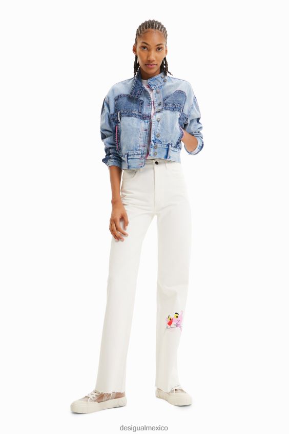 Desigual mujer chaqueta vaquera oversize de pantera rosa VZ26R0902 ropa