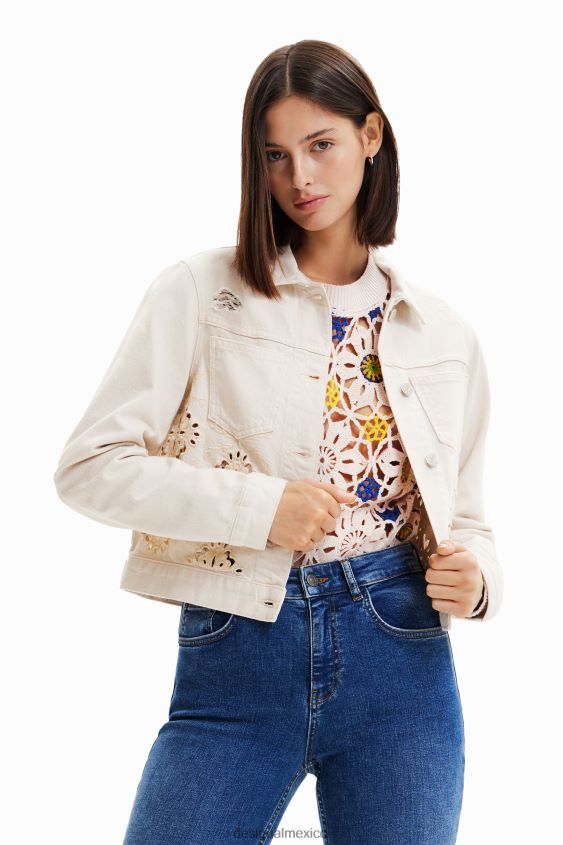 Desigual mujer chaqueta vaquera troquelada VZ26R0843 ropa