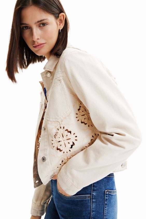 Desigual mujer chaqueta vaquera troquelada VZ26R0843 ropa