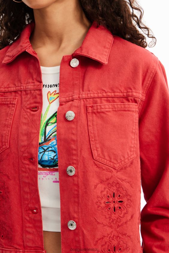 Desigual mujer chaqueta vaquera troquelada VZ26R0982 ropa
