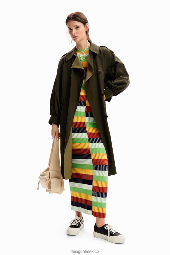 Desigual mujer gabardina oversize con cinturón VZ26R0251 ropa