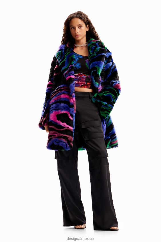 Desigual mujer metro. abrigo con efecto de piel de christian lacroix VZ26R0134 ropa