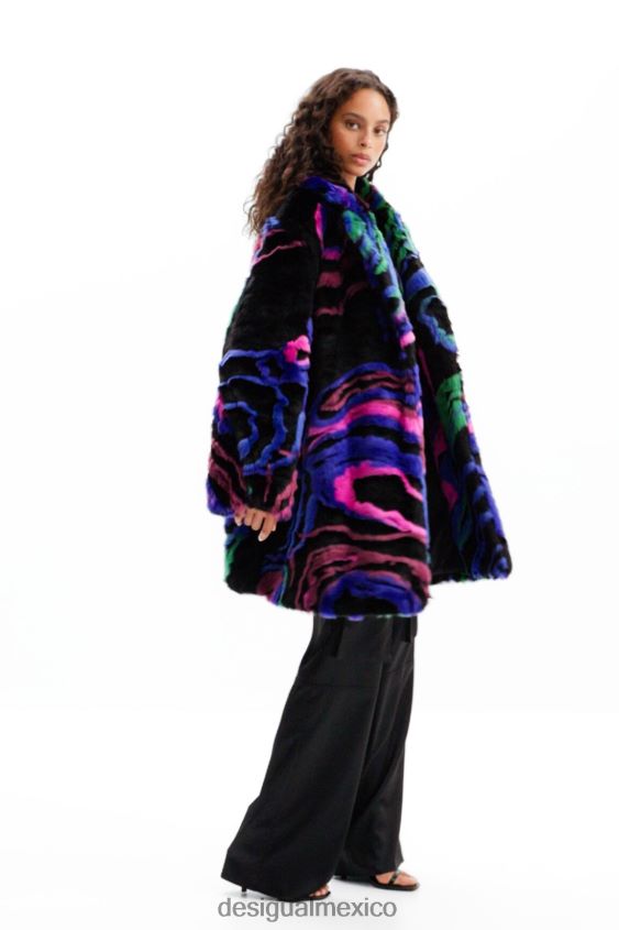 Desigual mujer metro. abrigo con efecto de piel de christian lacroix VZ26R0134 ropa