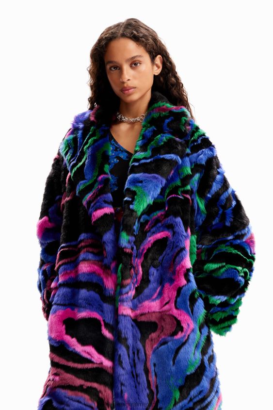 Desigual mujer metro. abrigo con efecto de piel de christian lacroix VZ26R0134 ropa