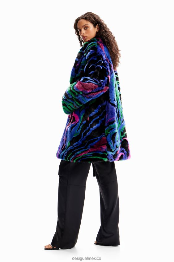 Desigual mujer metro. abrigo con efecto de piel de christian lacroix VZ26R0134 ropa