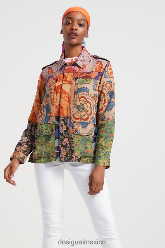 Desigual mujer metro. chaqueta de patchwork tropical de christian lacroix VZ26R0929 ropa