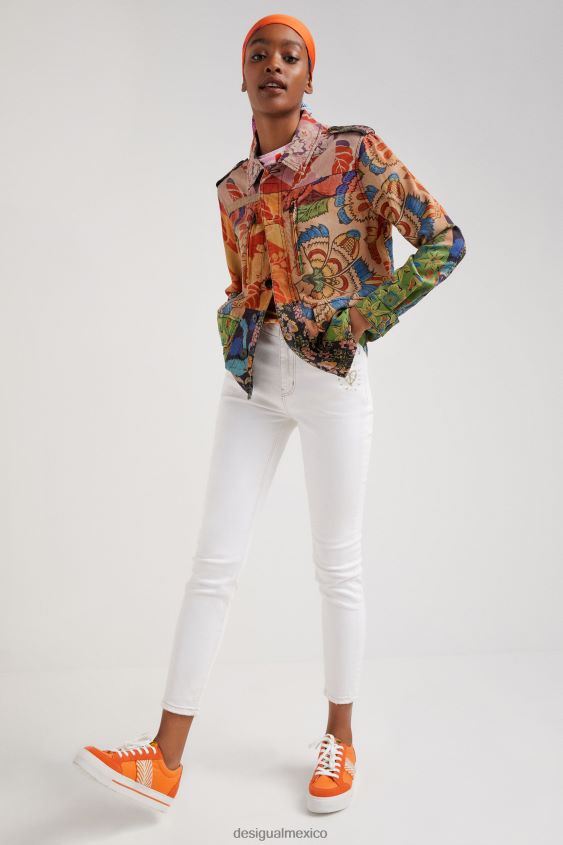 Desigual mujer metro. chaqueta de patchwork tropical de christian lacroix VZ26R0929 ropa