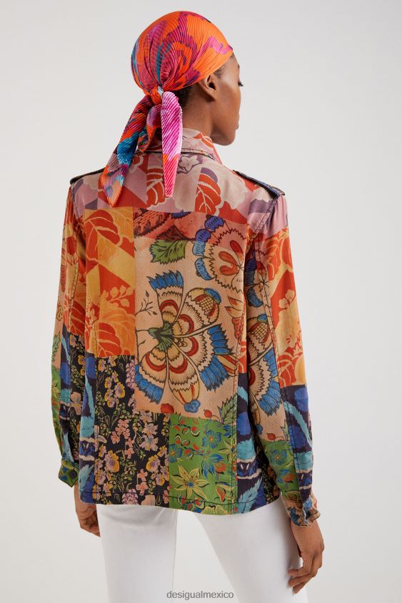 Desigual mujer metro. chaqueta de patchwork tropical de christian lacroix VZ26R0929 ropa