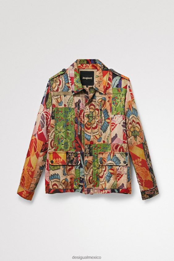 Desigual mujer metro. chaqueta de patchwork tropical de christian lacroix VZ26R0929 ropa