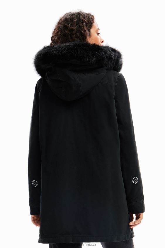 Desigual mujer parka con capucha y bordado VZ26R0175 ropa