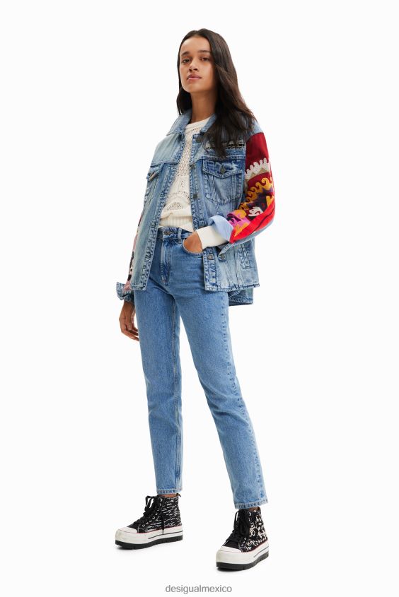 Desigual mujer sobrecamisa estilo trucker de mezclilla bordada VZ26R0928 ropa