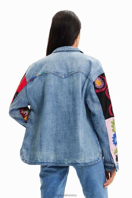 Desigual mujer sobrecamisa estilo trucker de mezclilla bordada VZ26R0928 ropa