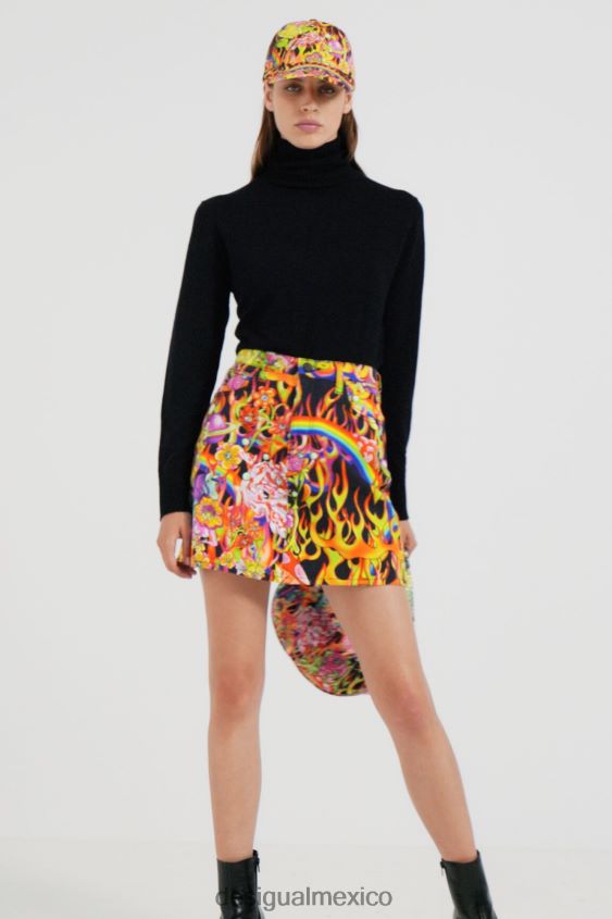 Desigual mujer falda corta arcoiris VZ26R01118 ropa
