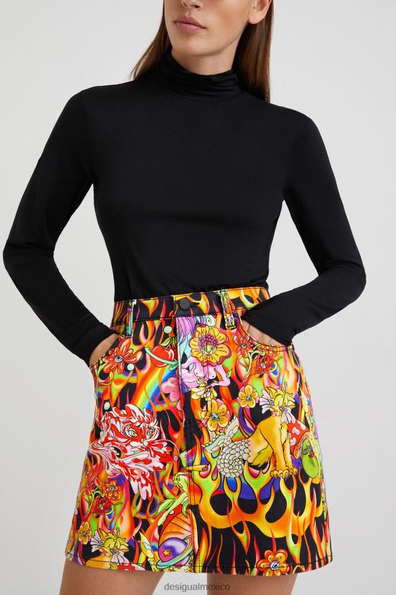 Desigual mujer falda corta arcoiris VZ26R01118 ropa